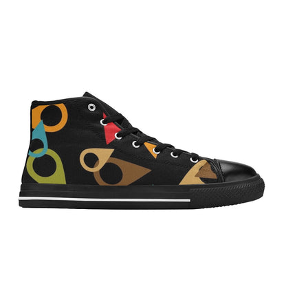 Where Am I - Men's High Top Canvas Shoes