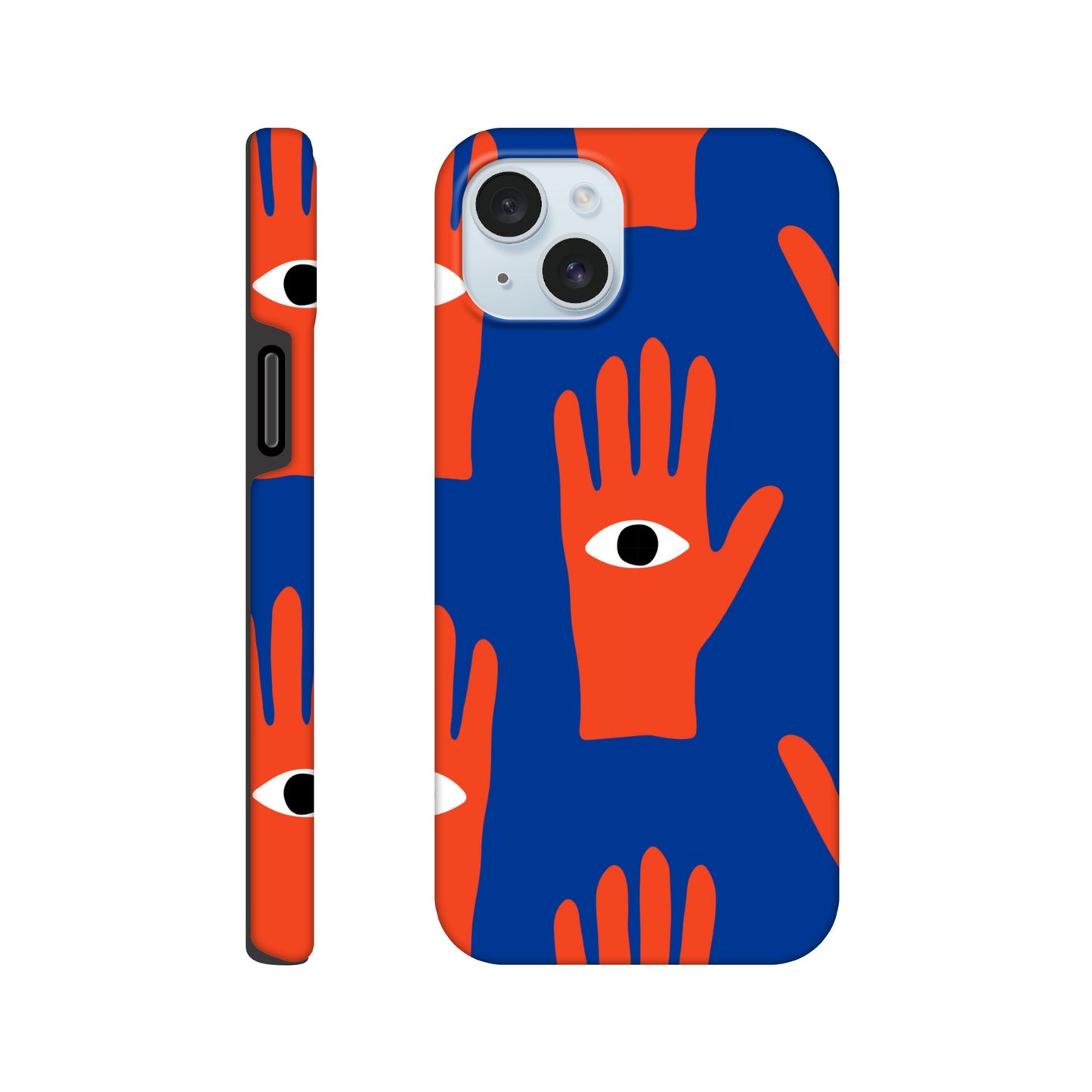 Hand Eyes - Phone Tough Case iPhone 15 Plus Phone Case Globally Fulfilled