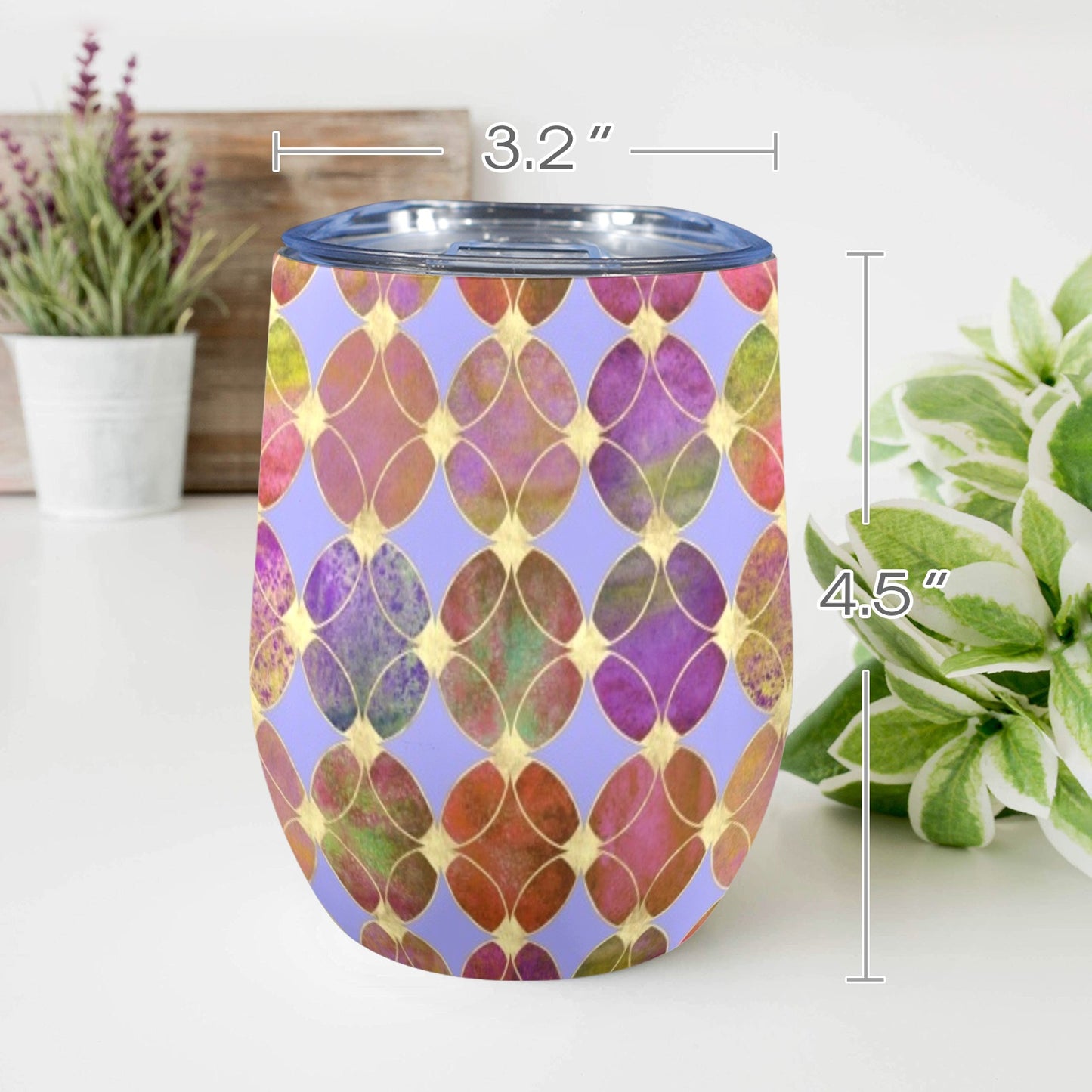 Circle Mosaic - 12oz Wine Tumbler 12oz Wine Tumbler Printed Offshore