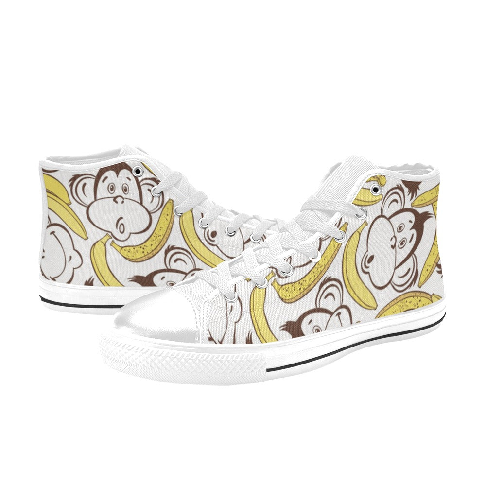 Banana Monkeys - Women's High Top Canvas Shoes