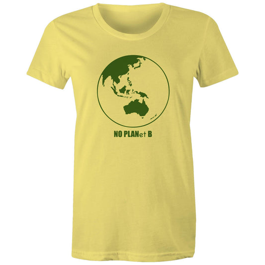 No Planet B, Earth - Womens T-shirt Yellow Womens T-shirt Environment Printed In Australia