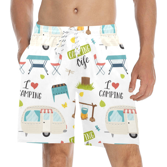 Camping Life - Men's Mid-Length Beach Shorts