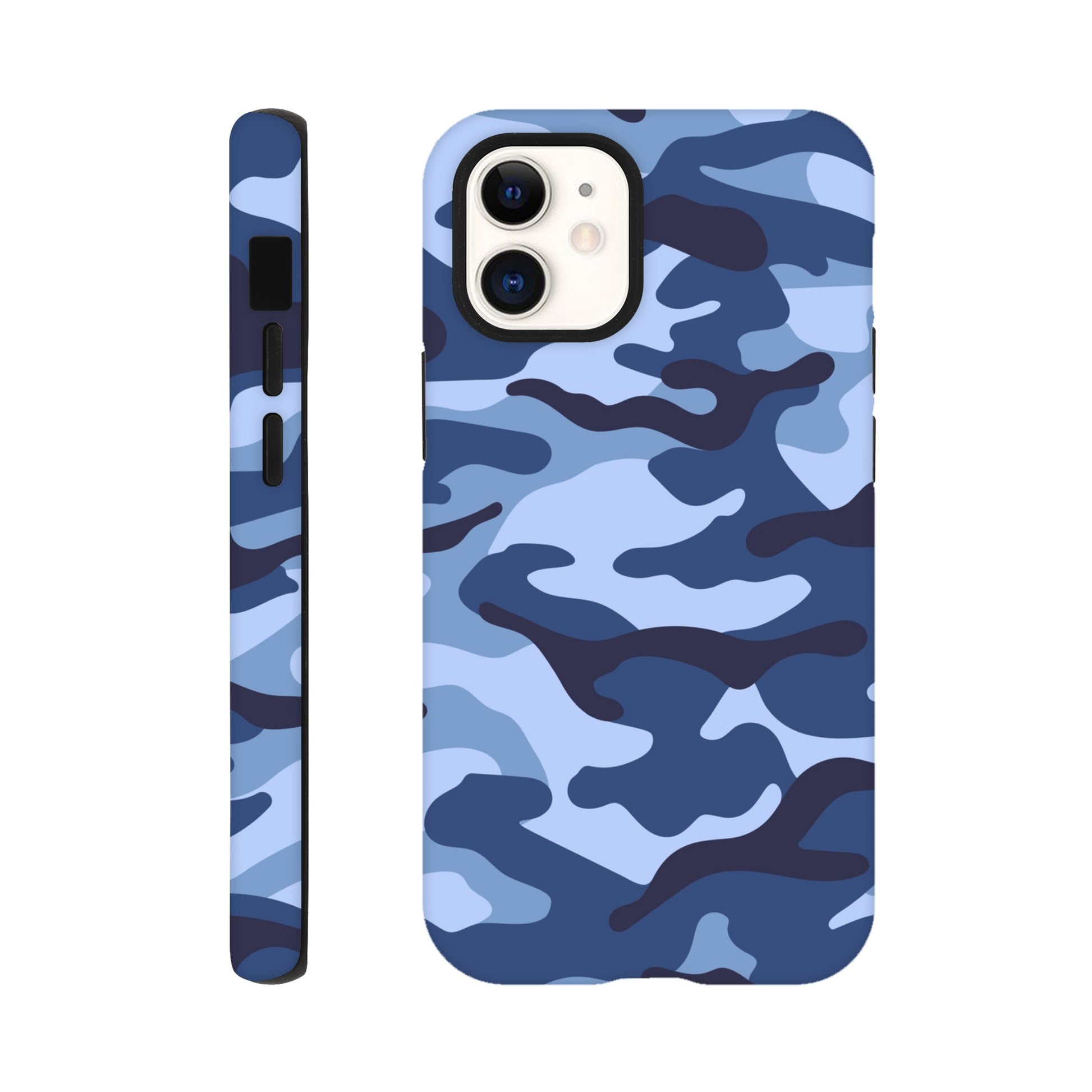 Blue Camouflage - Phone Tough Case iPhone 12 Mini Phone Case Globally Fulfilled