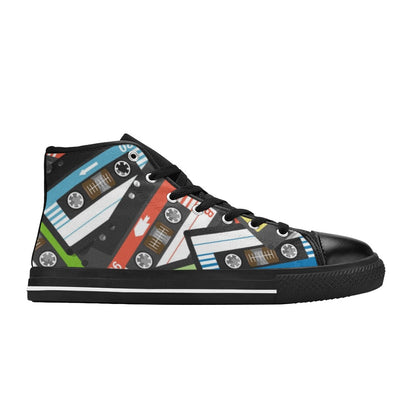 Cassette Tapes - Men's High Top Canvas Shoes