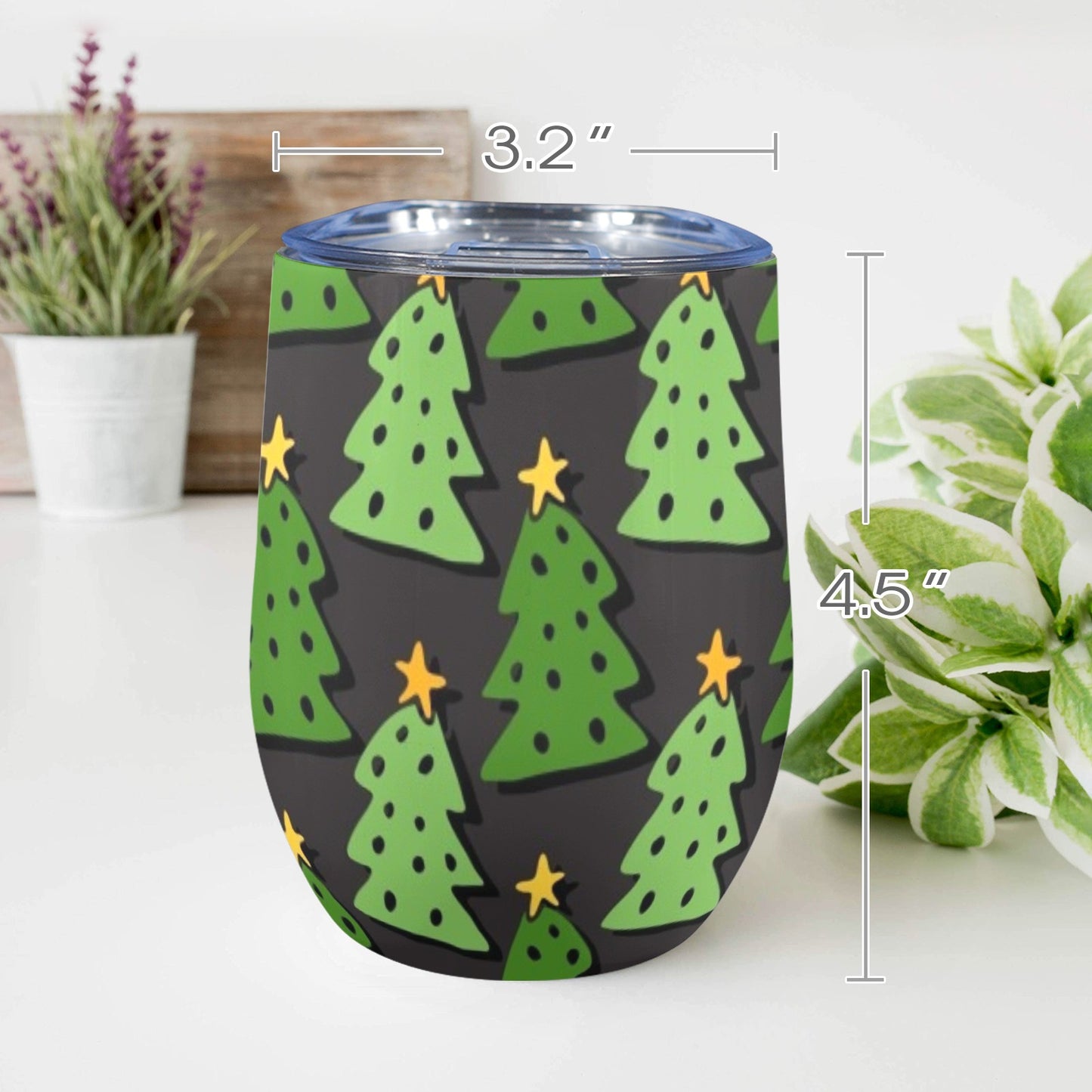 Christmas Trees - 12oz Wine Tumbler