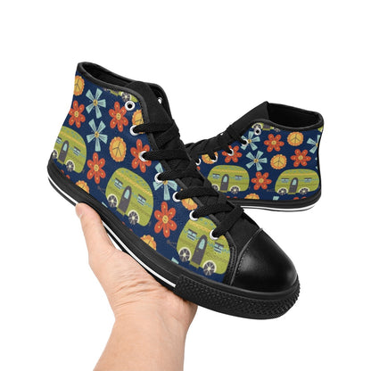 Hippy Caravan - Men's High Top Canvas Shoes