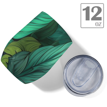 Tropical Leaves - 12oz Wine Tumbler