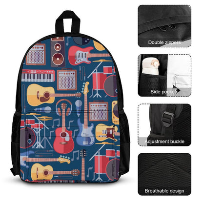 Music Instruments - School Backpack Three Piece Set