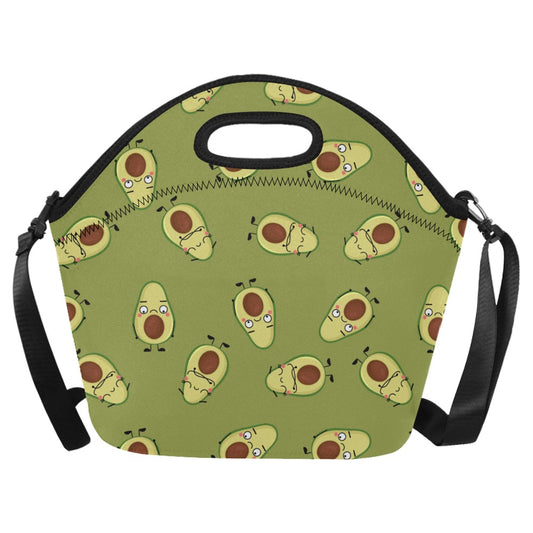 Avocado Characters - Neoprene Lunch Bag/Large Neoprene Lunch Bag/Large Food Printed Offshore