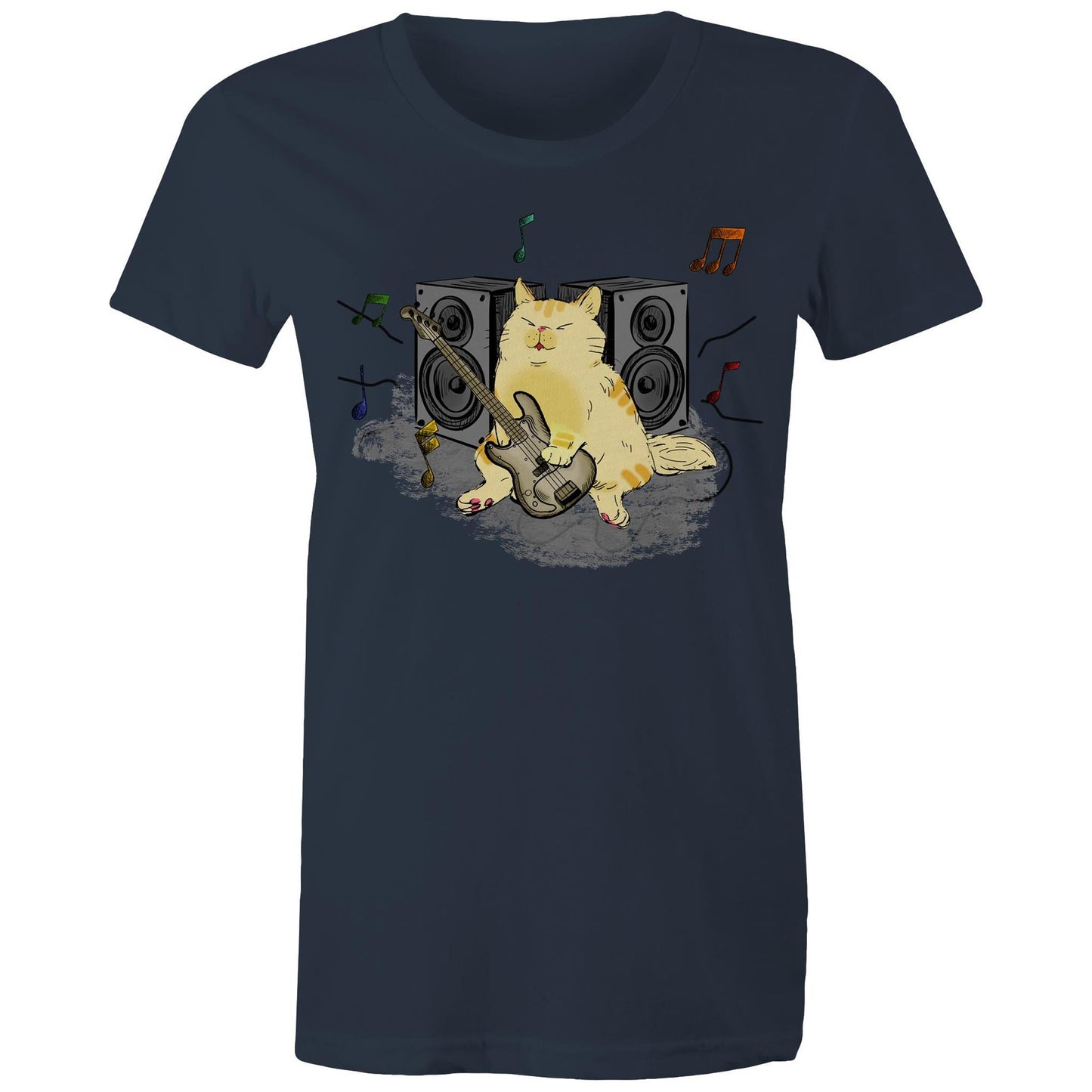 Cat Bass Player - Womens T-shirt