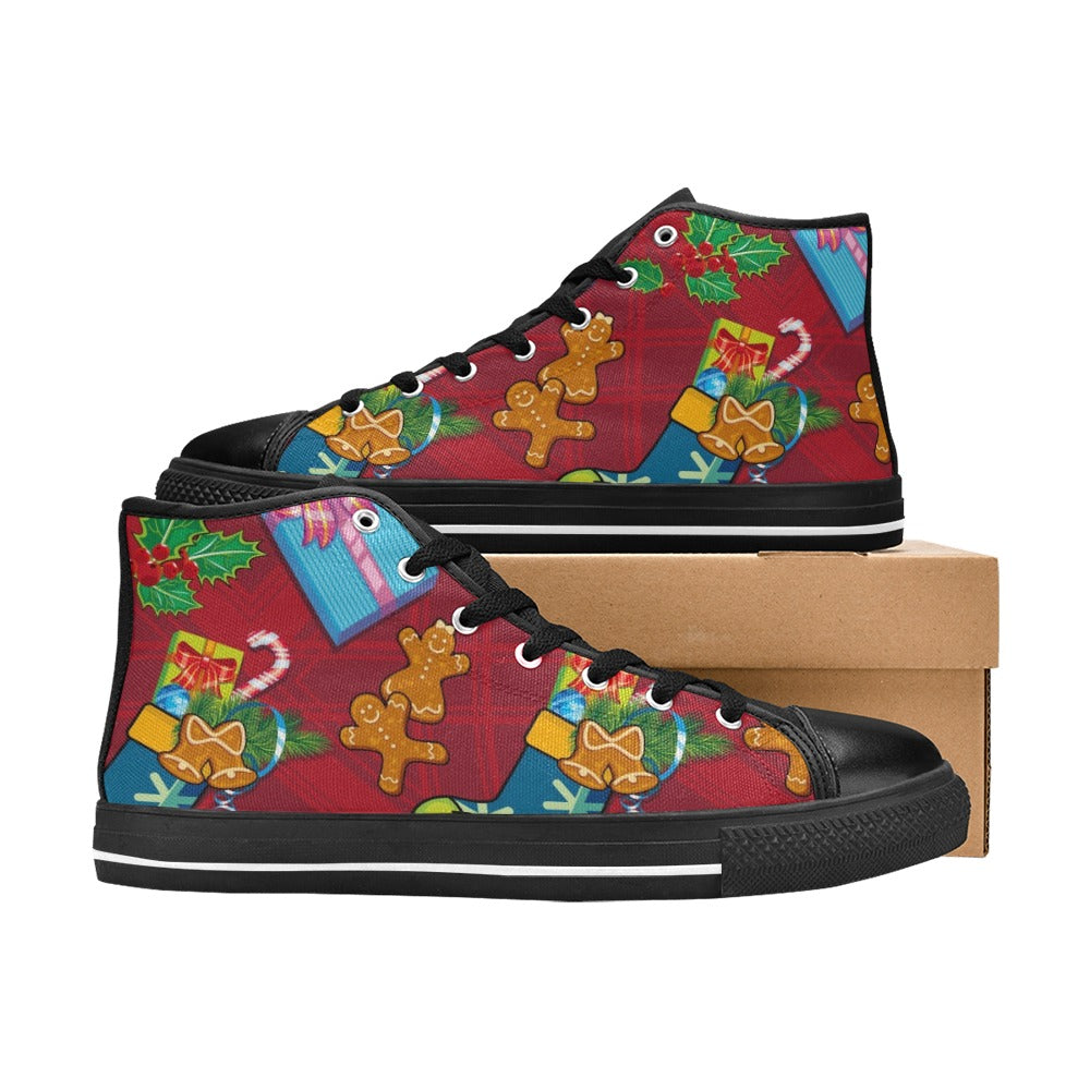 Christmas - Men's High Top Canvas Shoes