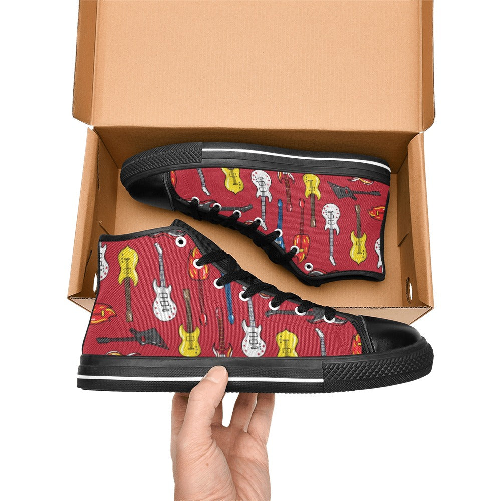 All The Guitars - Men's High Top Canvas Shoes