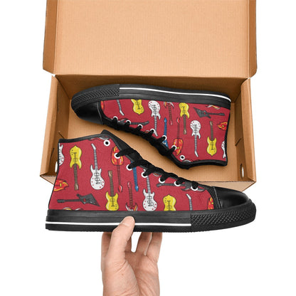 All The Guitars - Men's High Top Canvas Shoes