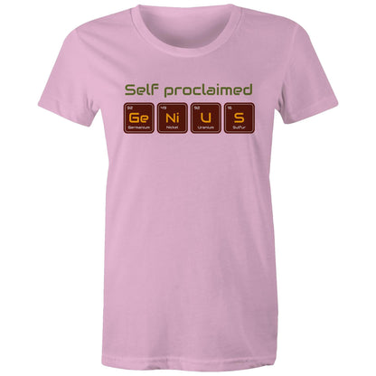 Self Proclaimed Genius, Periodic Table - Womens T-shirt