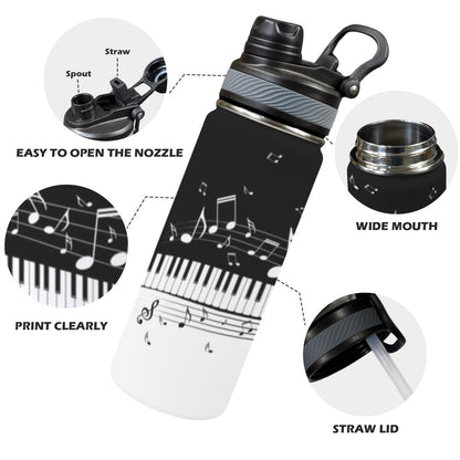 Piano - Insulated Water Bottle with Dual-Use Lid (18oz) Insulated Water Bottle with Dual-Use Lid (18oz) Music Printed Offshore