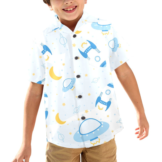 Spaceships And UFO's - Junior Boys Hawaiian Shirt