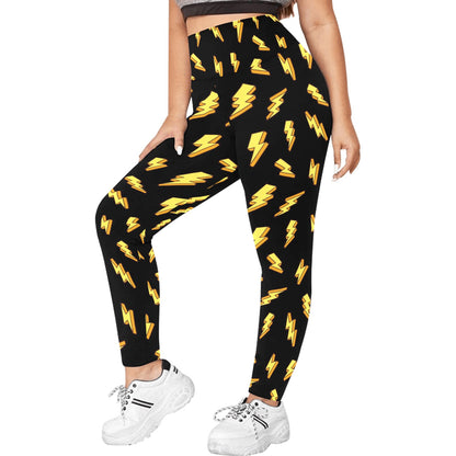 Lightning Bolts - Womens High Waist Leggings (Sizes 16-22)