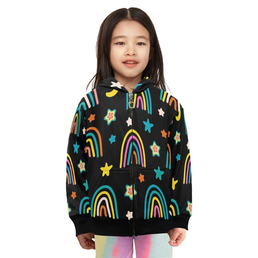 Rainbows - Junior Girls Zip Up Hoodie