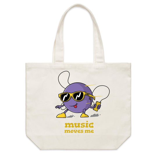 Music Moves Me, Earbuds - Shoulder Canvas Tote Bag Default Title Shoulder Tote Bag Music