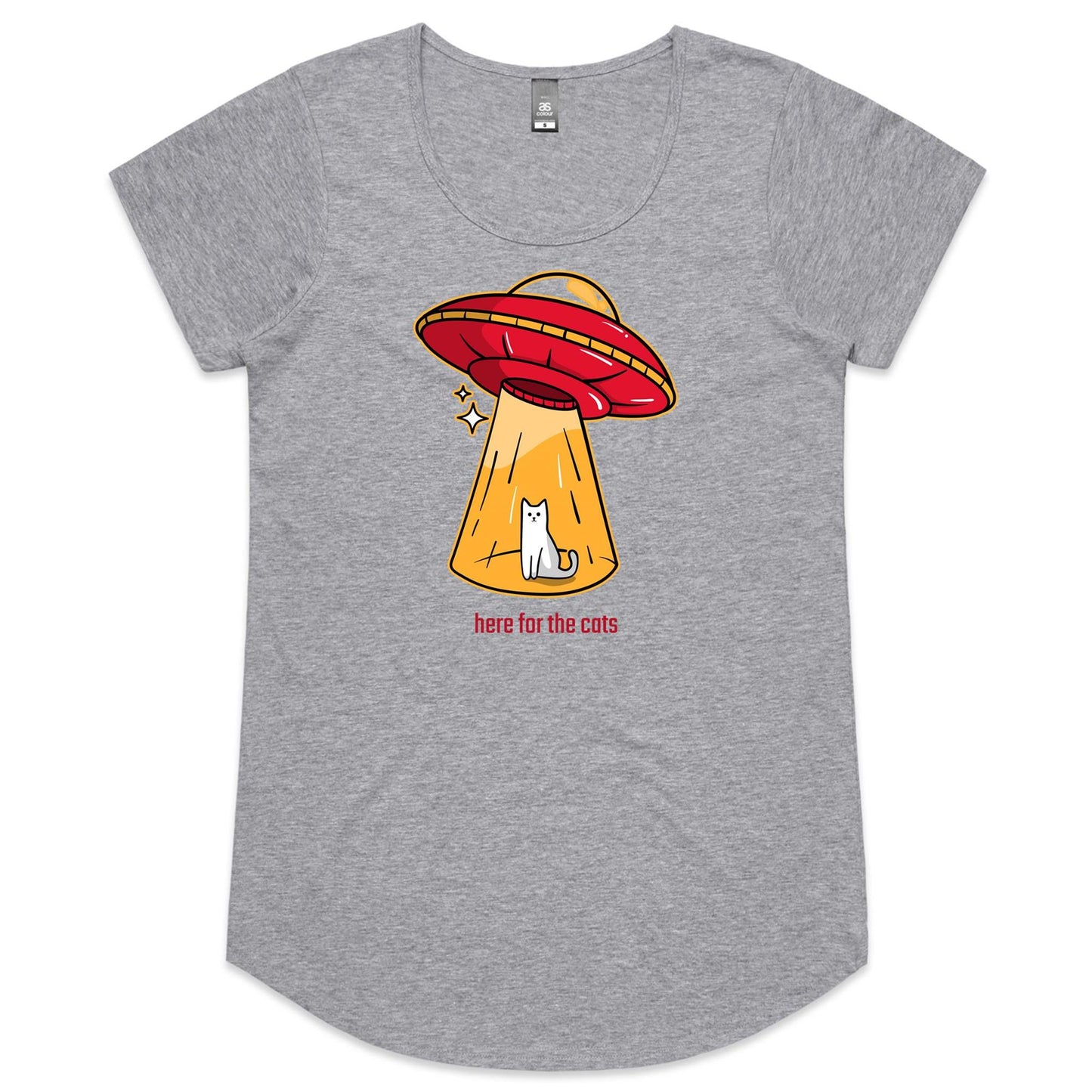 Here For The Cats, UFO - Womens Scoop Neck T-Shirt