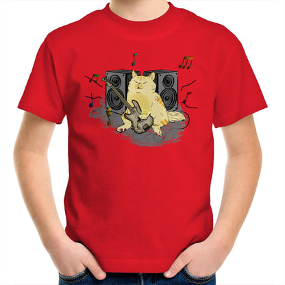 Cat Bass Player - Kids Youth T-Shirt