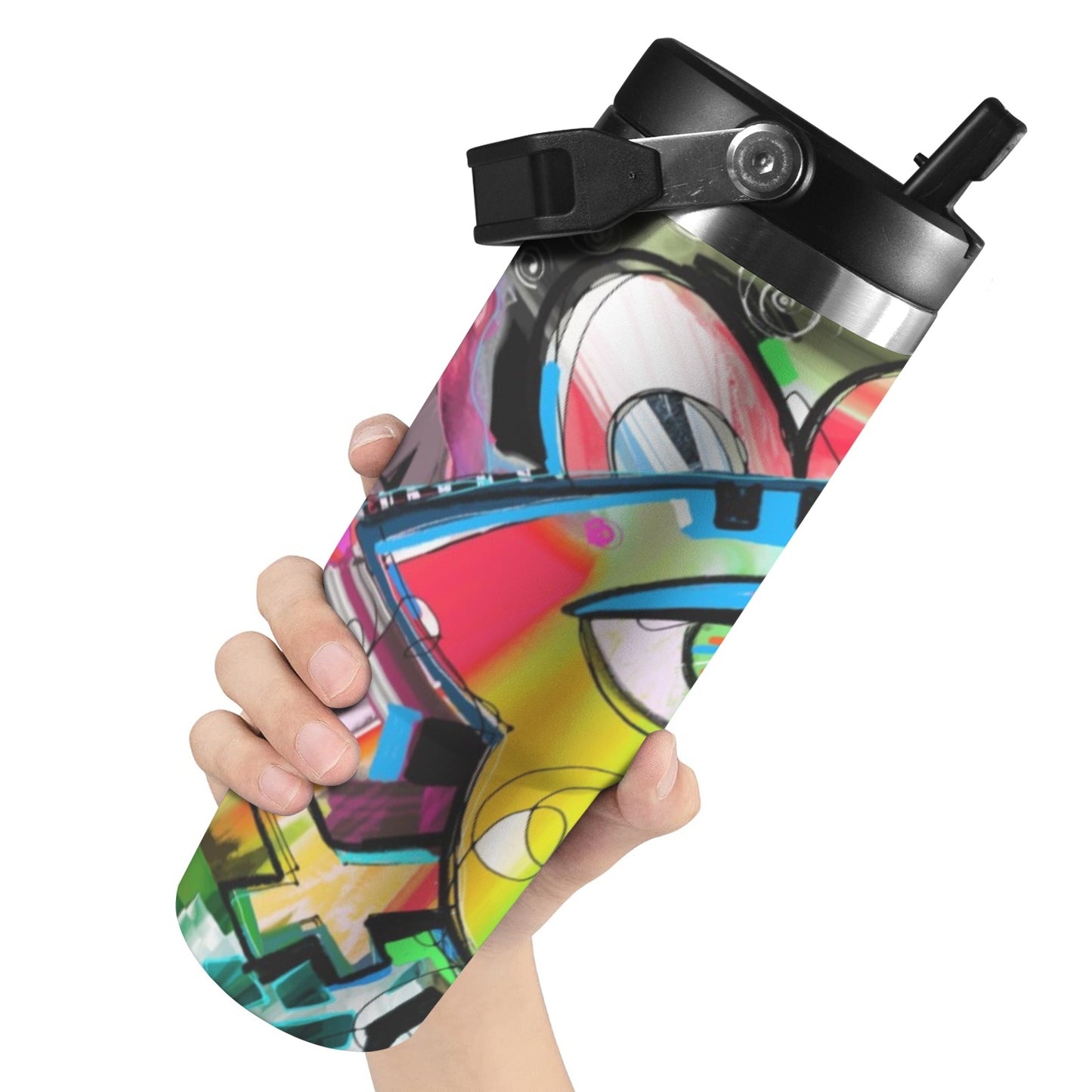 Graffiti Bird - 30oz Tumbler with Top Handle