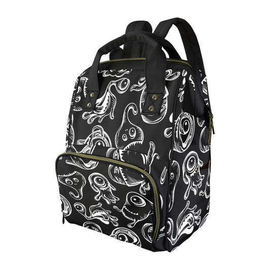 Monsters In Black And White - Multifunction Backpack