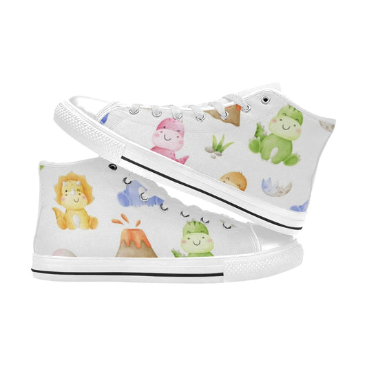 Hatching Dinosaurs - Kids' High Top Canvas Shoes