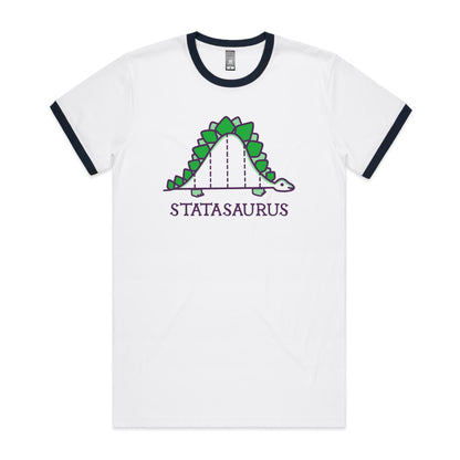 Statasuaurus, Maths Dinosaur - Staple Ringer Tee