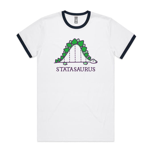 Statasuaurus, Maths Dinosaur - Staple Ringer Tee