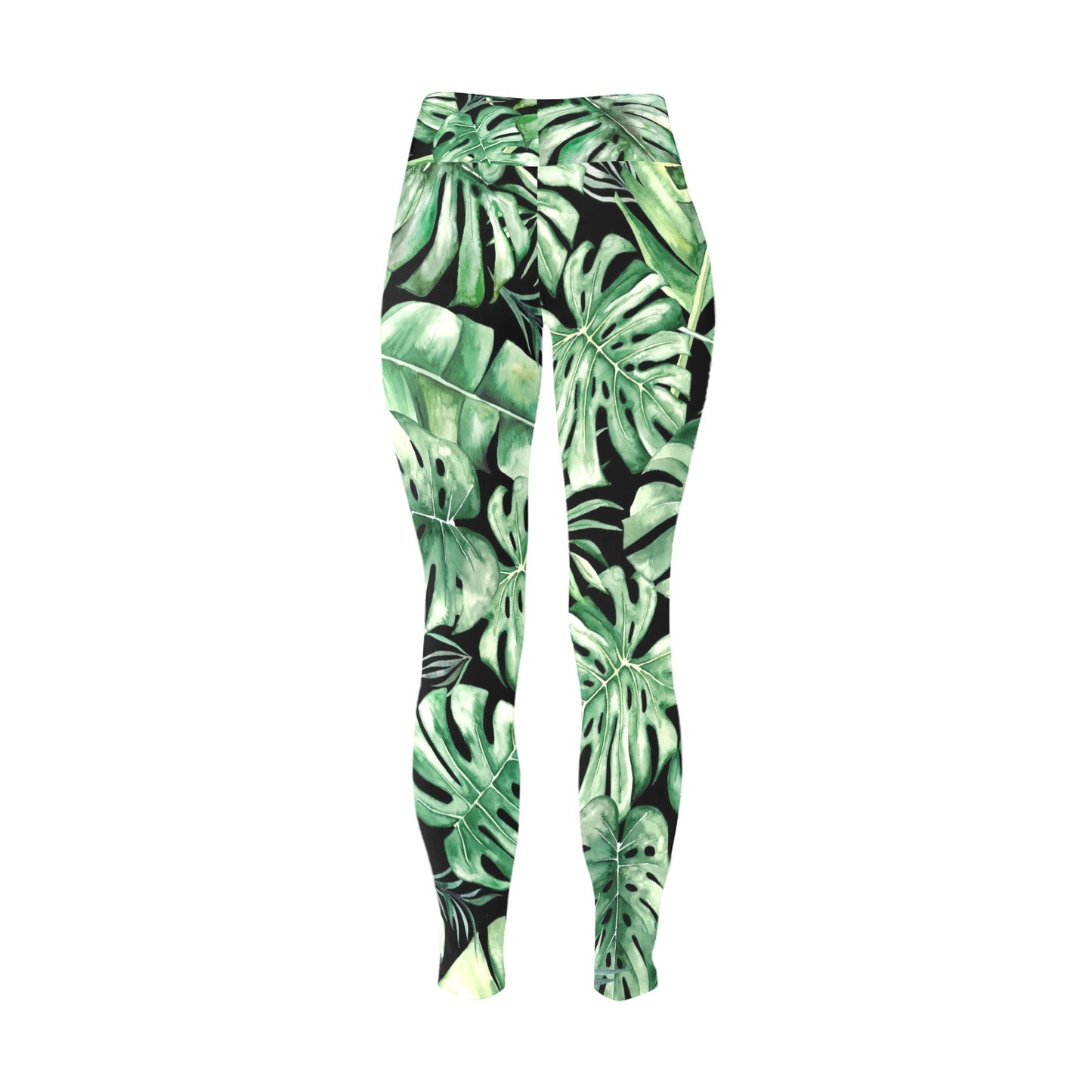 Jungle Leaves - Womens High Waist Leggings (Sizes 16-22)