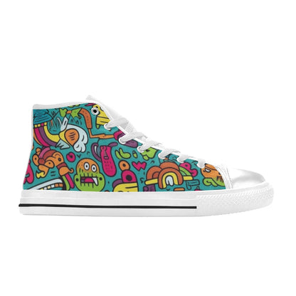 Crazy Characters - Women's High Top Canvas Shoes