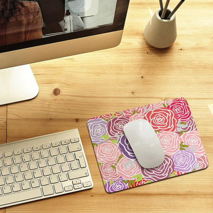 Abstract Roses - Leather Mouse Pad