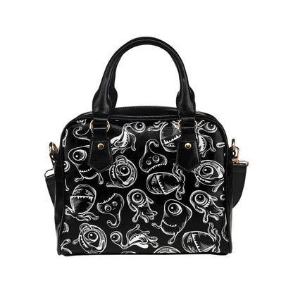 Monsters In Black And White - Shoulder Handbag