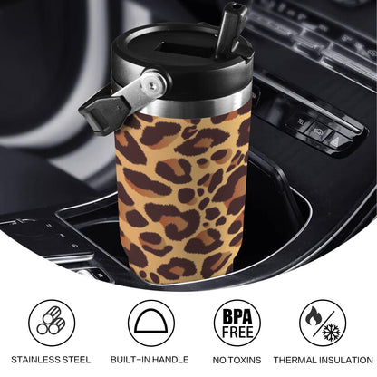 Leopard Print - 30oz Tumbler with Top Handle