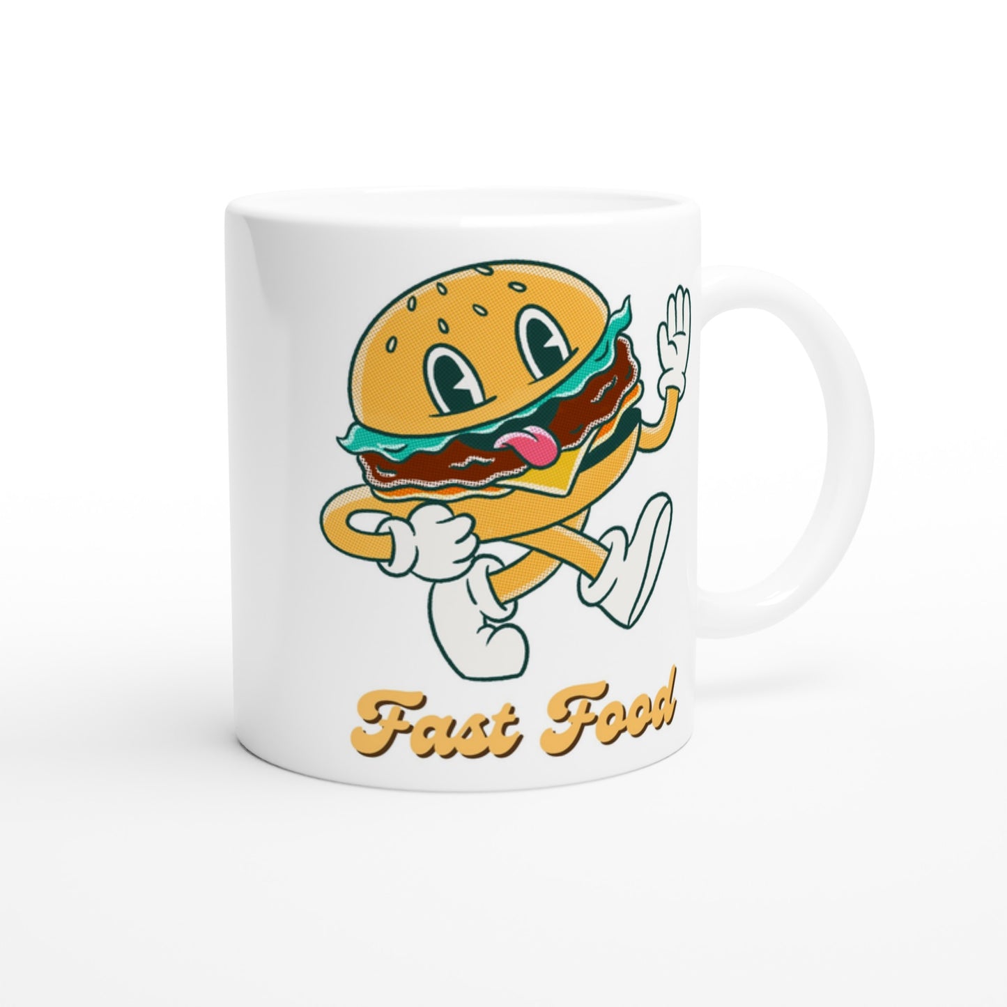 Fast Food - White 11oz Ceramic Mug White 11oz Mug food Globally Fulfilled Retro