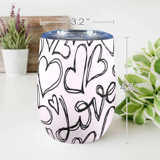 Love - 12oz Wine Tumbler 12oz Wine Tumbler Love Printed Offshore