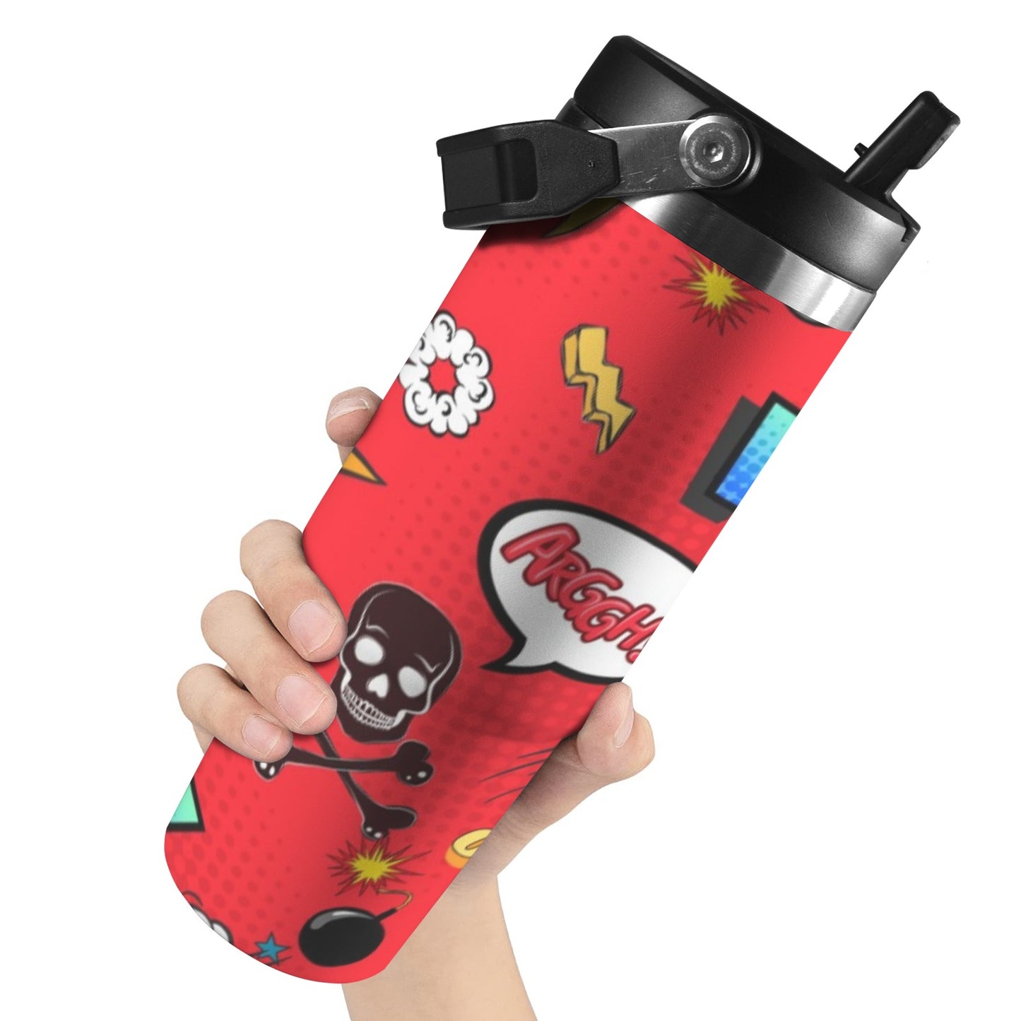 Comic Book Red - 30oz Tumbler with Top Handle