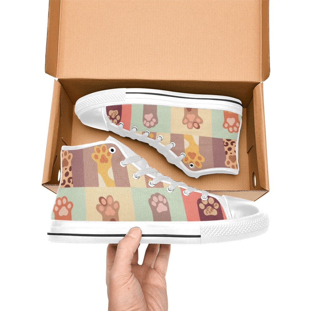 Cat Paws - Women's High Top Canvas Shoes