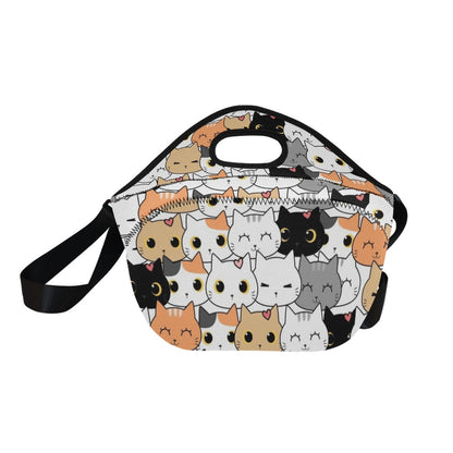 Cute Cartoon Cats - Neoprene Lunch Bag/Large Neoprene Lunch Bag/Large animal Printed Offshore