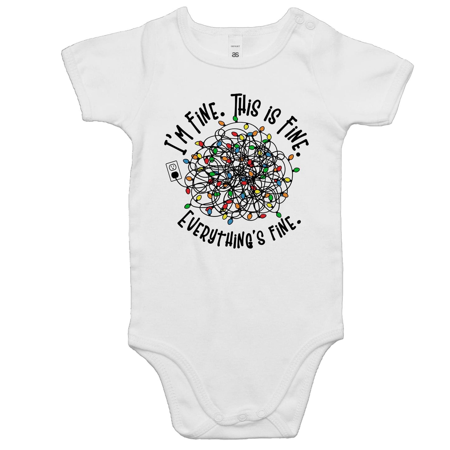 Tangled Christmas Lights, I'm Fine, This Is Fine, Everything Is Fine - Baby Bodysuit