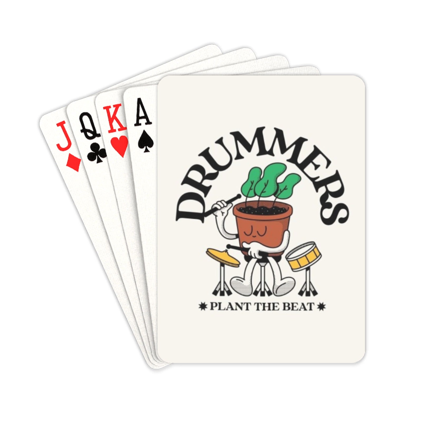 Drummers Plant The Beat - Playing Cards 2.5"x3.5" Playing Card 2.5"x3.5" Printed Offshore