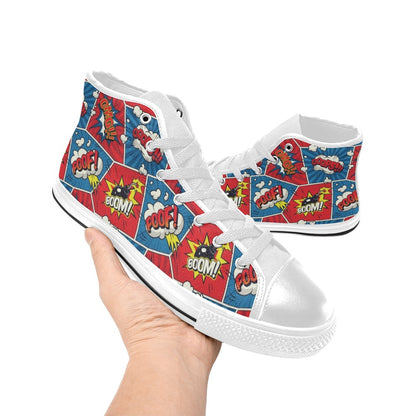 Comic Book Pop - Men's High Top Canvas Shoes