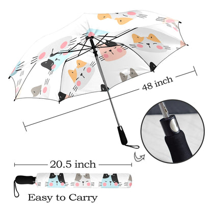 Cat Faces - Semi-Automatic Foldable Umbrella