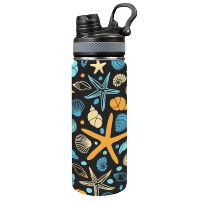 Starfish And Shells - Insulated Water Bottle with Dual-Use Lid (18oz) Insulated Water Bottle with Dual-Use Lid (18oz) Printed Offshore