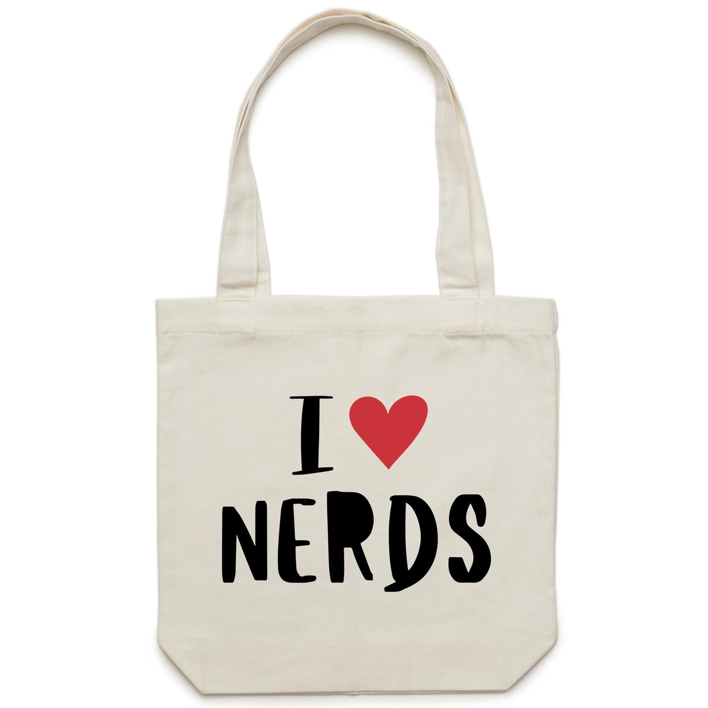 I Love Nerds, Red Heart - Canvas Tote Bag