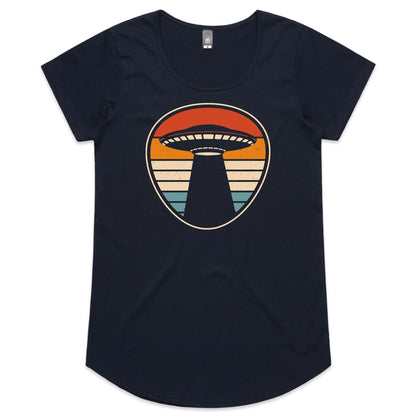 UFO, Retro Stripes - Womens Scoop Neck T-Shirt