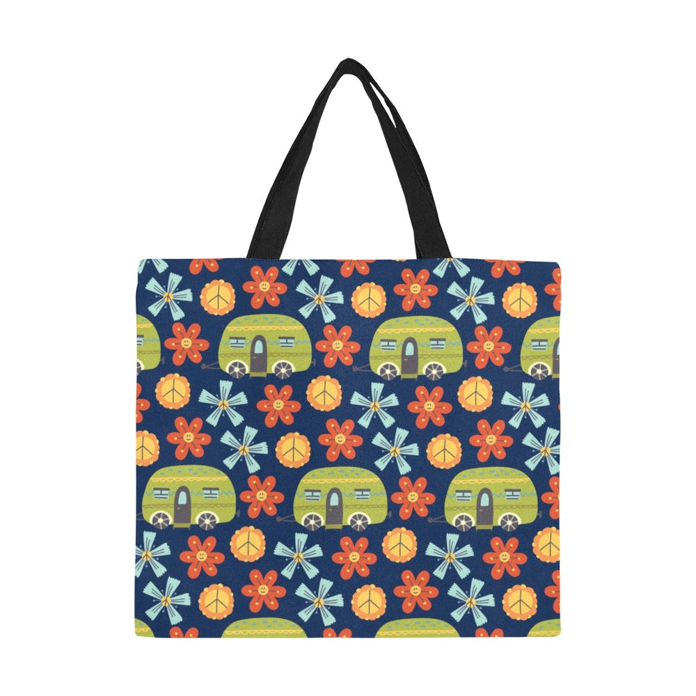 Hippy Caravan - Full Print Canvas Tote Bag Full Print Canvas Tote Bag