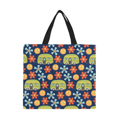 Hippy Caravan - Full Print Canvas Tote Bag Full Print Canvas Tote Bag Printed Offshore