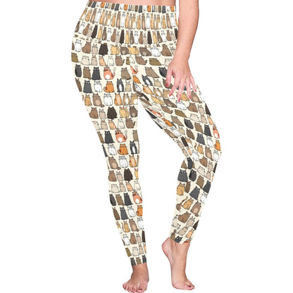 Lots Of Cats - Womens High Waist Leggings (Sizes 16-22)